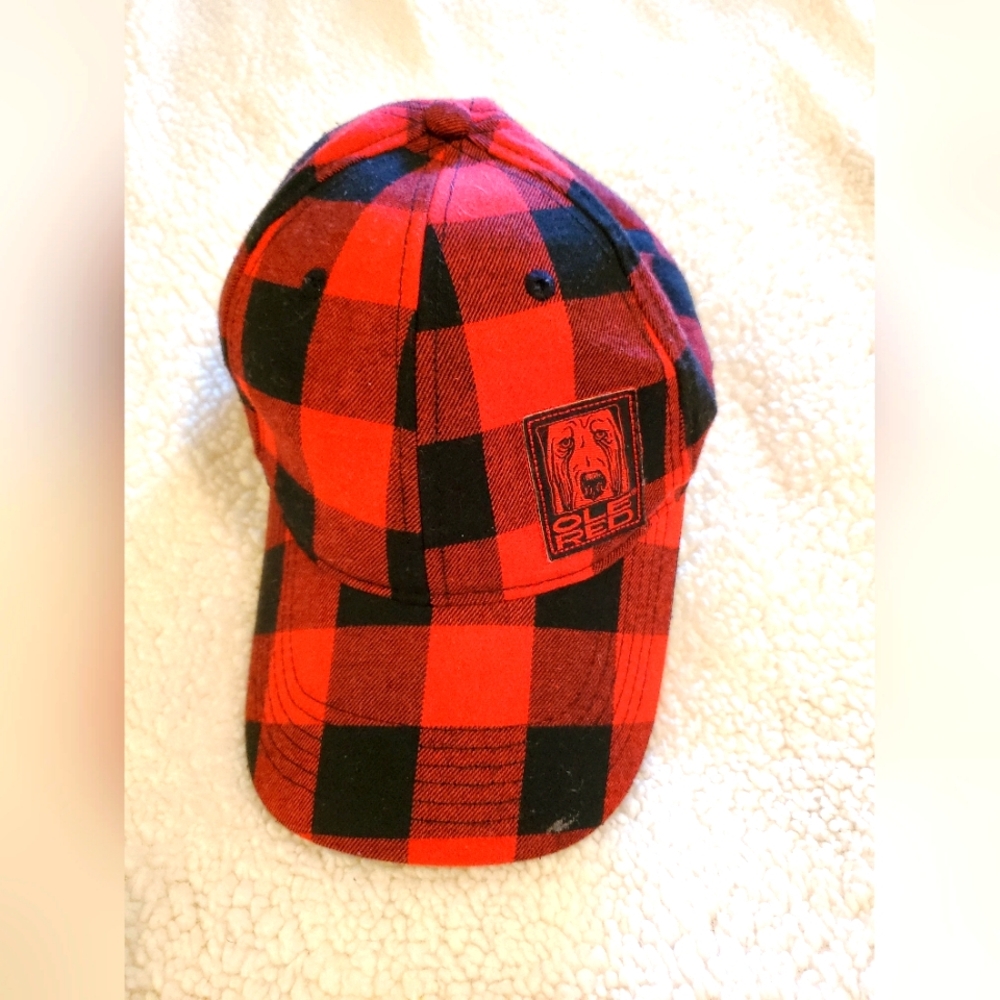 Ole Red black and red plaid baseball cap. Adjustable